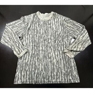Vtg Single-Stitch Realtree Hunting Camo Pocket Long Sleeve Ringer T-Shirt Mens L